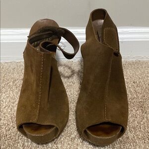 PEDRO GARCIA | 39 | Brown Suede Women's Peep-Toe Shoes